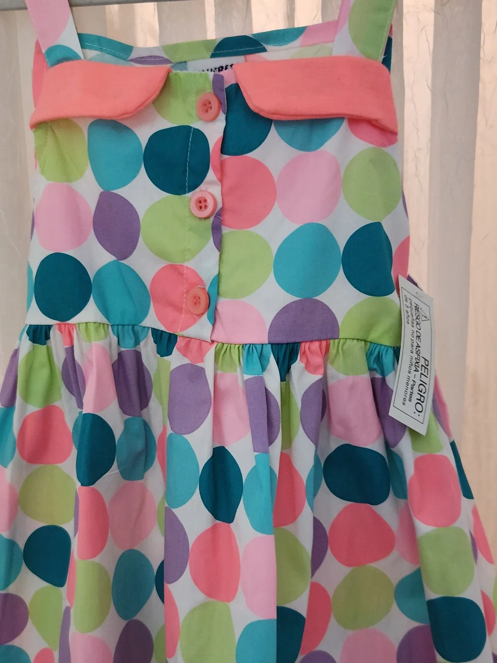 Blueberi Boulevard Pink Multi-Color Polka Dot Girls Dress, S6X, NWT